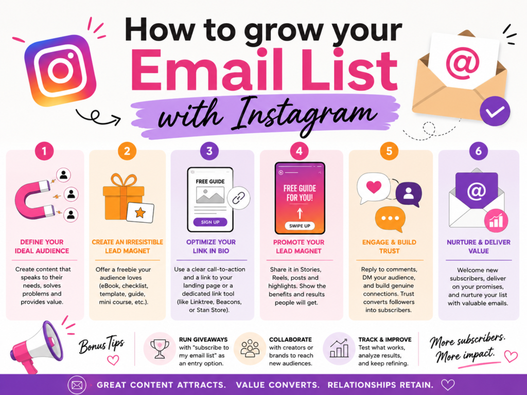 How to grow your Email list with Instagram