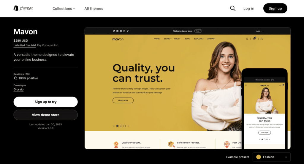 Mavon Shopify Theme