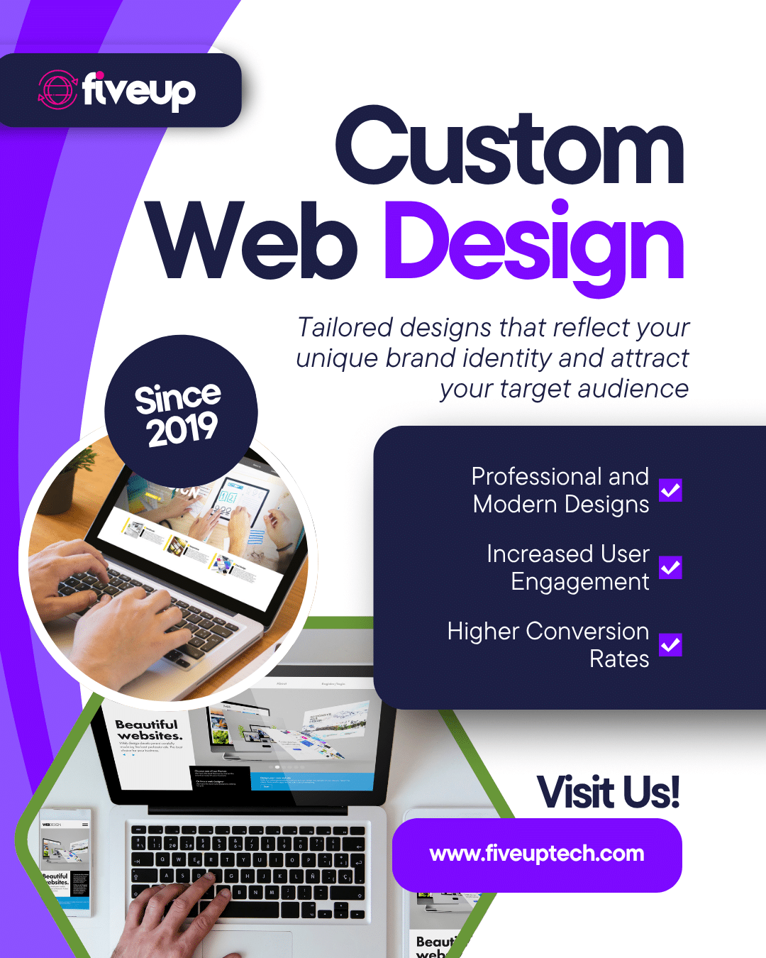 Custom Web Design Company Custom Web Design Company - FiveUp Technologies